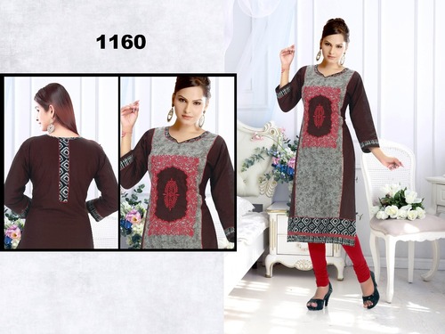 Cotton Kurti - Full Sleeve, L, XL, XXL | Multi Color: Pink, Orange, Green, Sky Blue, Washable, Perfect for Daily and Formal Wear