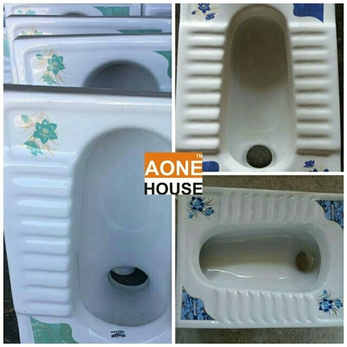 Full Deep Decorative Sticker Squatting Pan - Ceramic Material, Floor Mounted Installation, Custom Color Options, Handwork and Rustic Design Features