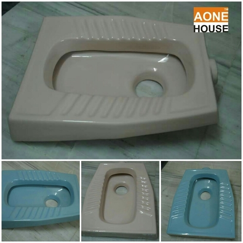 Eastern Squatting Pan - Ceramic, Floor Mounted | Customizable Colors and Decorative Designs
