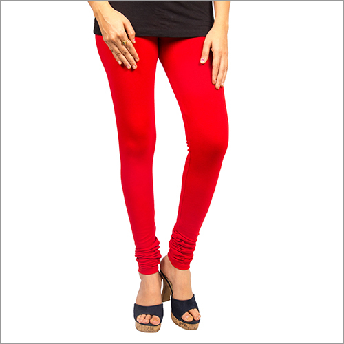 Ladies Stretchable Leggings - Cotton Blend, S-XXL, Red | Stretchable Fabric, Comfortable Fit, Stylish Look, Durable Material