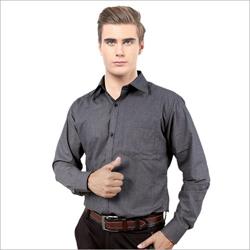 Grey Casuals Regular Fit Shirts