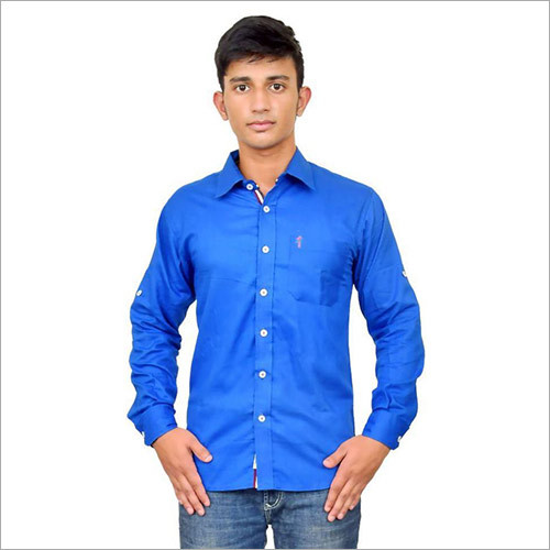 Blue Casual Slim Fit Shirt