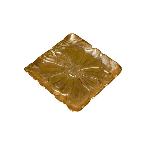 Squre Alumuniume Dish With Gold Finished