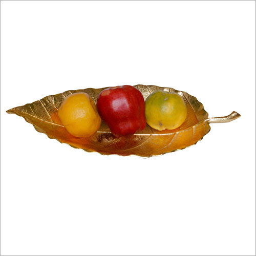 Leaf Tray Dish With Gold Finished
