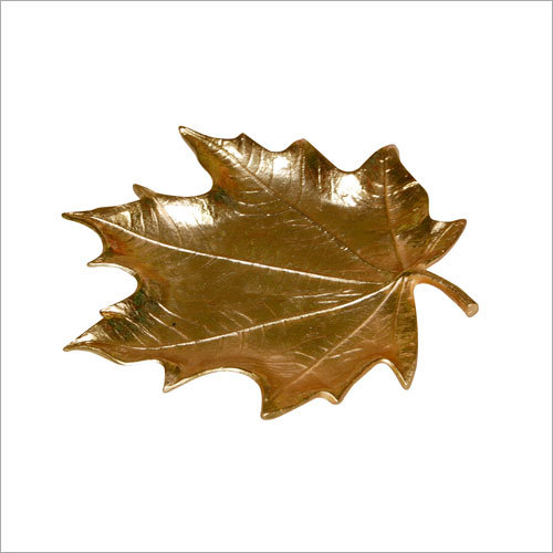 Leaf Tray With Gold Finished Made Of Alumuniume.