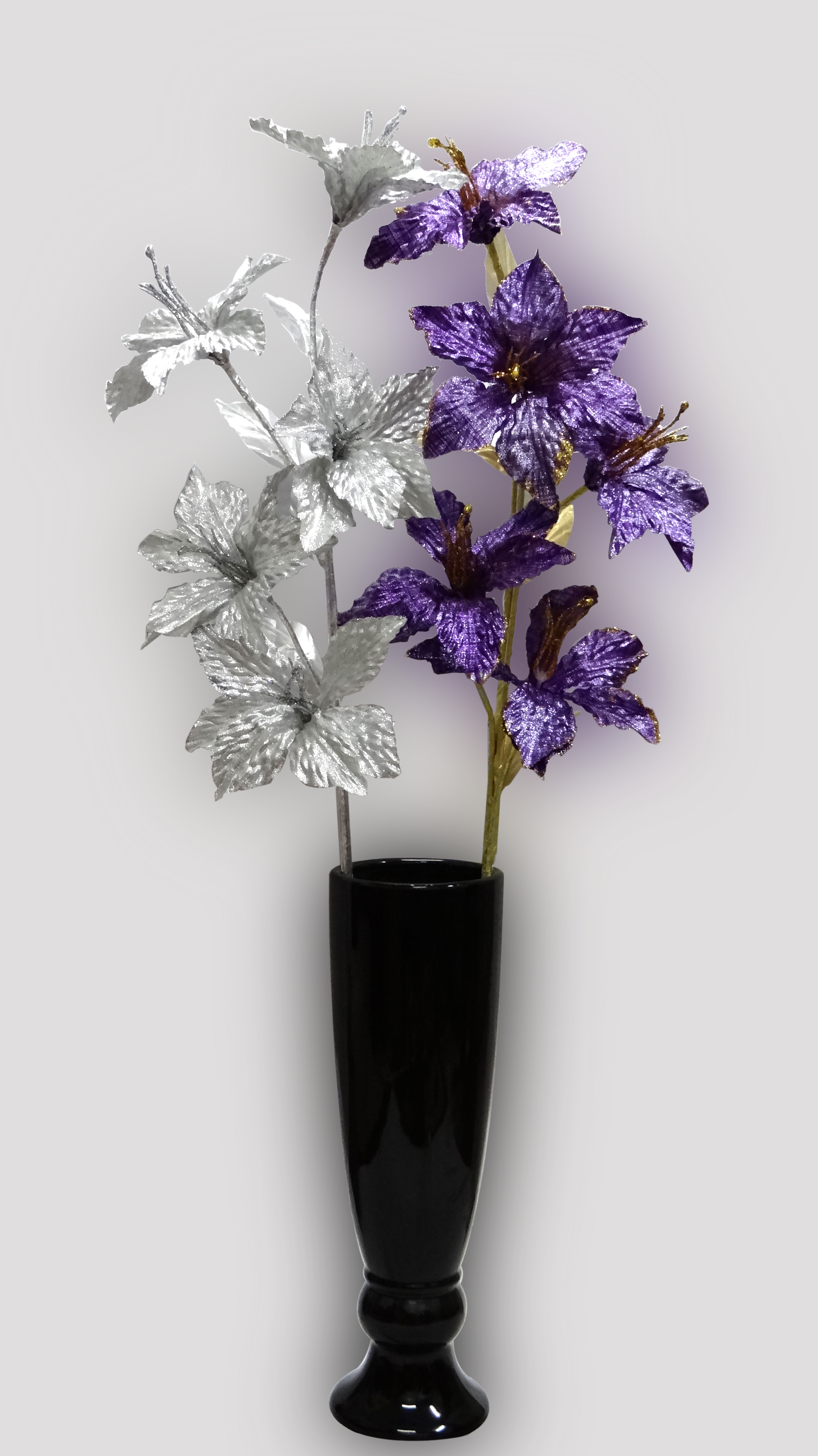 Artificial Glitter Lilly Flower Stem 5x1