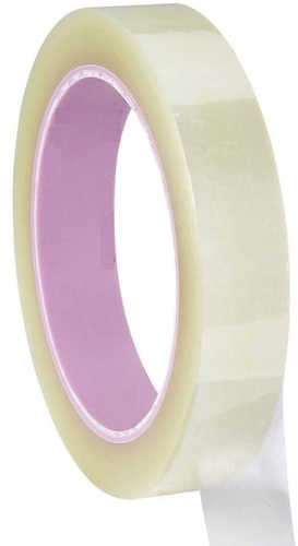 Polyester Adhesive Tape - 50 mtr Length, 12 mm Width, 0.5 mm Thickness, Transparent, 5KV Rating, 130°C Temperature Resistance | Ideal for Cable Repairing, Transformer & Coil Industries