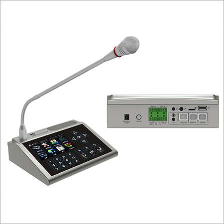 IP નેટવર્ક Paging Console With a Gooseneck Microphone and Touch Screen