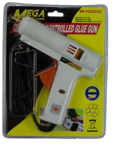 Mega Plus Glue Gun - Plastic 100W Adjustable Temperature Trigger-Fed Gun Stand Included