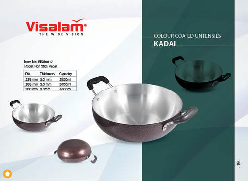 Color Kadai - Aluminum, 235mm Face Dia, 2500ml Capacity | Elegant Design, Sturdy Build, Easy to Handle