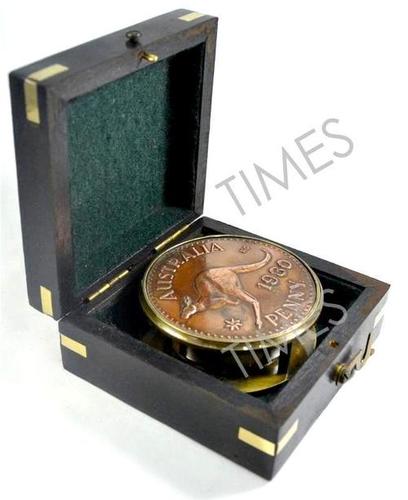 Nautical Compass with Wooden Case