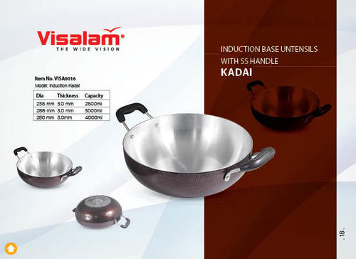 Exterior Coating Products Color Kadai Induction Base With Ss Handle