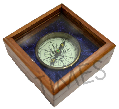 Compass with Wooden Case