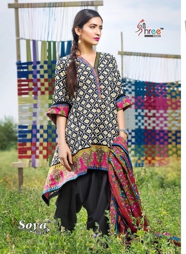 Exclusive Salwar Suit - Cambric Cotton Print Top, Semi Lawn Bottom, Siffone Printed Multi-Color Dupatta | Versatile for Rainy, Spring, Summer, Winter Seasons