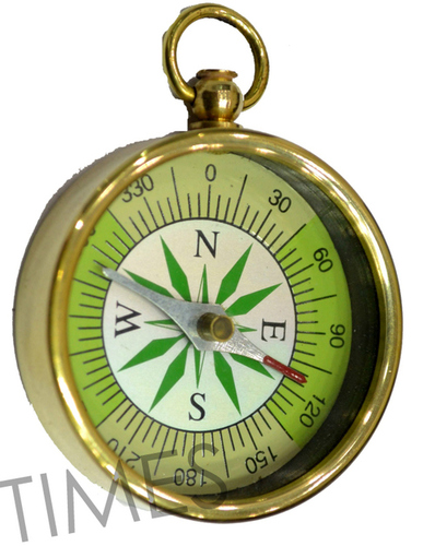 Nautical Shine Compass - Brass, 2.5 Inch, Green Dial | Magnetic Needle, Polished Finish, Handcrafted Durable Design