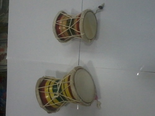 Damroo - Wooden 7cm Height x 11cm Diameter | Two-Headed Drum with Leather Drum Head Ideal for Events Non-Electric Rattling Sound Effects
