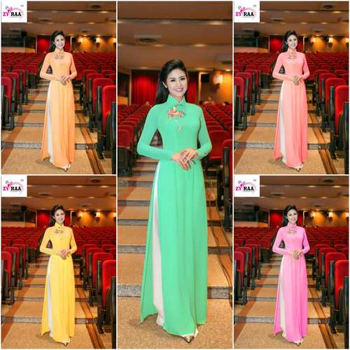 Beautiful Neon Georgette Kurti - Floor Length, Size Upto 40-42, Neon Colors | Embroidered Front, High Side Slit, Long Sleeves, Elegant A-Line