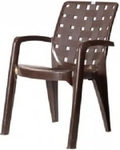 Beta Chair - Plastic, 18x20x22 Inches, Brown | Weather-Resistant, Lightweight, Stackable Armchair
