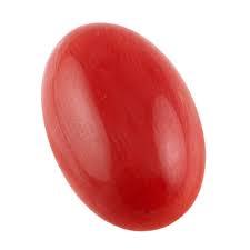 RED CORAL - Natural Coral, Oval Shape, Red Color, CaCO3 | Durable Gemstone for Jewelry and Ornaments