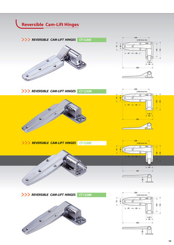 Refrigerator & A/C - Metal Gate Lift Hinge, Surface Mount, Polished Finish | Reversible, Easy Install, Durable, Long Life, High Strength