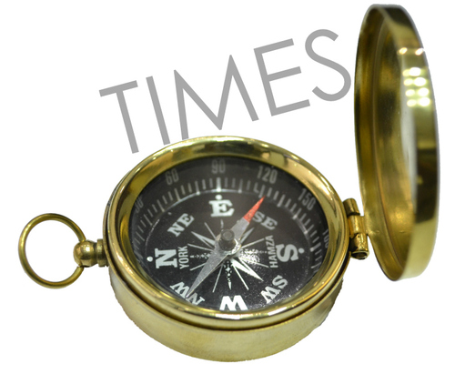 Antique Brass Pocket Compass