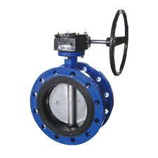 Casting Double Flanged Butterfly Valves Gear Operated