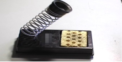 Spring Stand (Iron Base) - Iron Base, Metal Spring, Cellulose Sponge, Flat Base, Durable, Secure Holder, Tip Cleaner