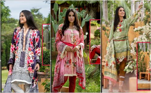 Cotton Digital Print Suits with Chiffon Dupatta - 3 Mts Lawn Cotton Shirt, Cambric Lower, Stylish Three-Piece