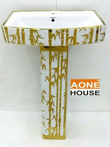 Any Color Decorative Gold Plated Wash Basin Pedestal