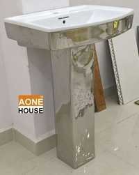 Decorative Silver Plated Wash Basin Pedestal