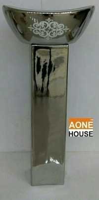 Decorative Silver Plated Wash Basin Pedestal