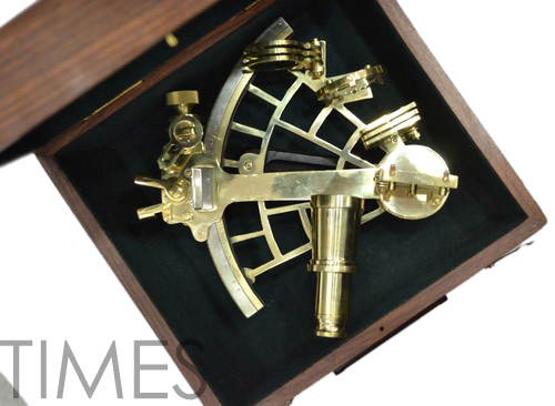 Nautical Sextant With Wooden Box