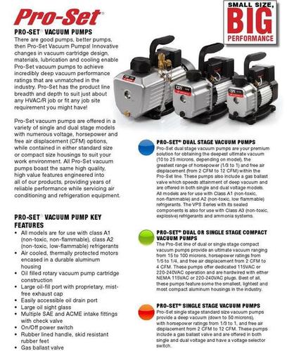 PRO-SET VACUUM PUMPS