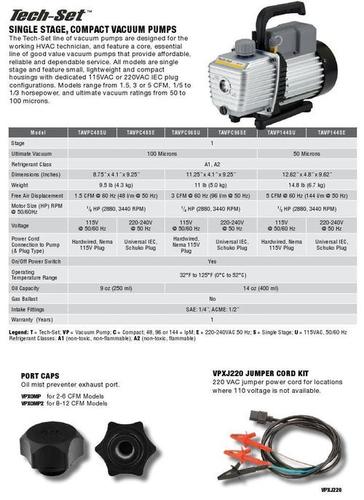 SINGLE STAGE COMPACT VACUUM PUMPS