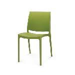 Novella Without Arm & Cushion Chair - Plastic, 813x475x528 mm, Green | Lightweight, Stackable, Outdoor Use, Matt Finish