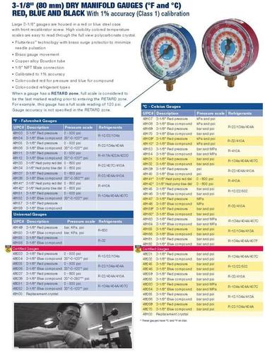 DRY MANIFOLD GAUGES