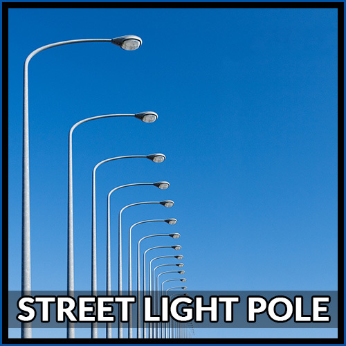 Hot Dip Galvanized Street Light Poles