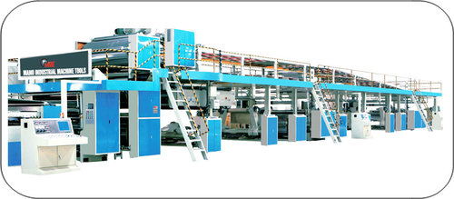 Fully Automatic Corrugated Paper Board Production Line - 3/5 Ply Capacity, 1450x2450x1200 mm | Blue Finish, High-Speed Corrugation, Electric-Powered