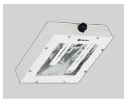 Surface mounting front opening clean room luminair