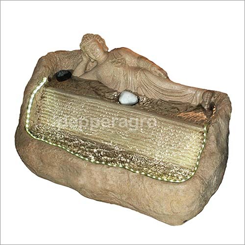 Fountain - Resin, 12x8x6 Inches, Beige | Decorative Appeal, Durable Material, Easy Installation, Relaxing Ambiance, Adjustable Water Flow