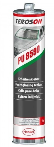 Light Cure Adhesive - Teroson PU 8590 N/M DGX, 310 ML Cartridge | Low Density Elastic Adhesive for Direct Glazing and Assembly Work