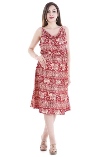 Rayon Women Girls Party Wear Halter Dress