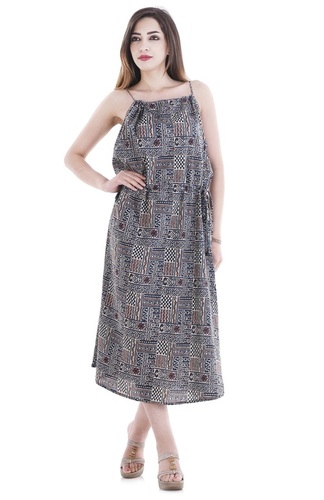 Rayon Women Girls Causal Halter Dress