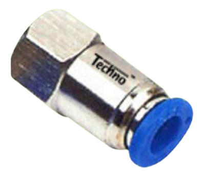 Female Connector - PCF, 6 mm O.D, Thread Size 6-04, Blue | Easy Install, Secure Connection, Durable Material, Reliable Seal