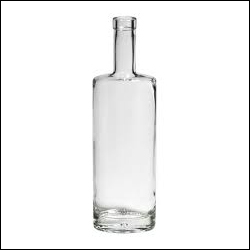 Clear Liquor Glass Bottle - Glass, 750ml, 80mm Diameter, 250mm Height | Durable, Crystal Clear, Refillable, Elegant Design