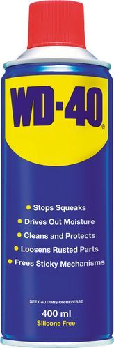 WD-40 - 400 ml Aerosol Spray | Multi-Use Lubricant, Corrosion Protectant, Moisture Displacer, Grease Remover, Rust Penetrant, Stops Squeaks, Frees Sticky Mechanisms
