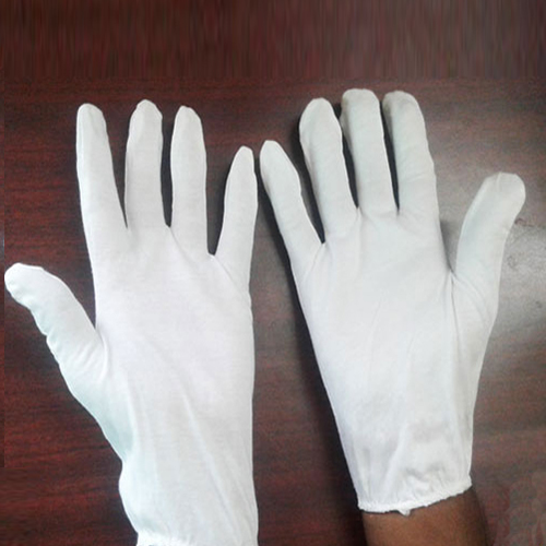 Cotton Gloves Single - Quality Cotton Fabric, Free Size, Soft White, 500 Grams Weight | Comfortable, Abrasion Protection, Chemical Resistant