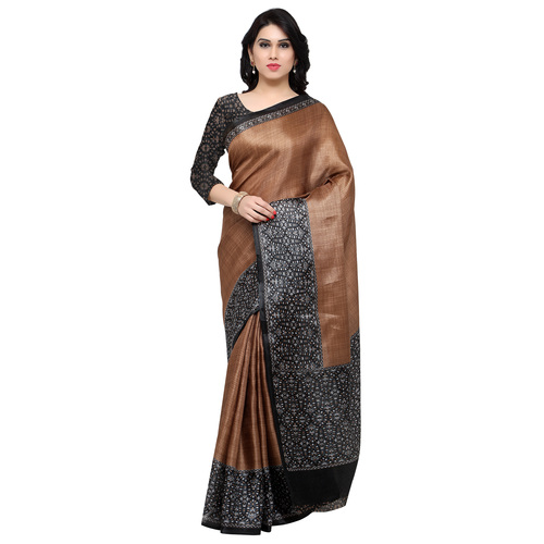 Navy Blue Tussar Silk Saree