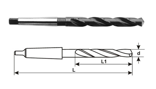 Regular Taper Shank Twist Drill - M2 HSS, Size 8.20mm | Bright/Steam Blue Finish, General Purpose Geometry, Suitable for Steel, Alloy Steel, Cast Iron