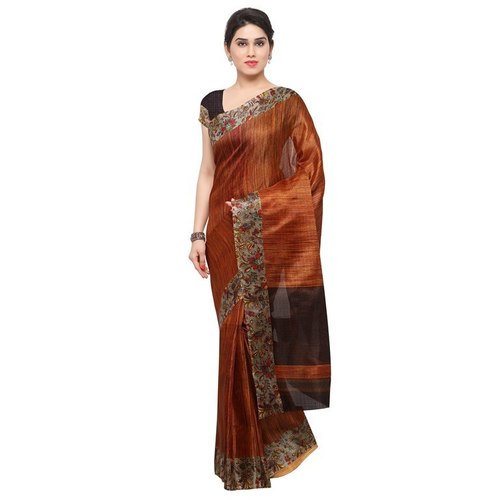 Bronze Printed Border Saree